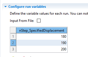 configure runvars