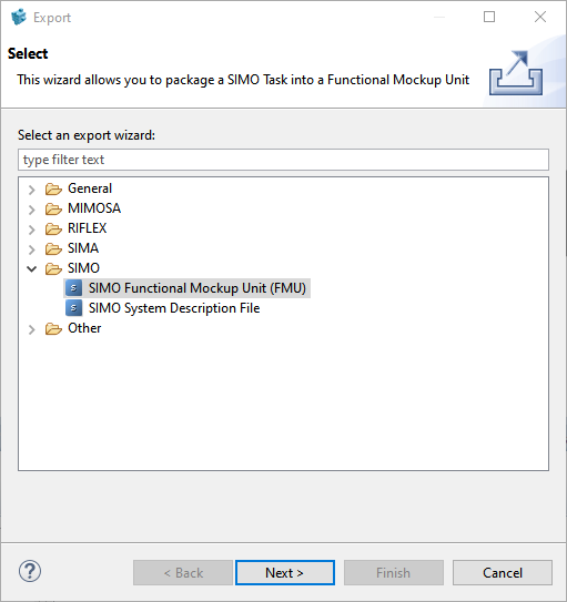 simo fmu export